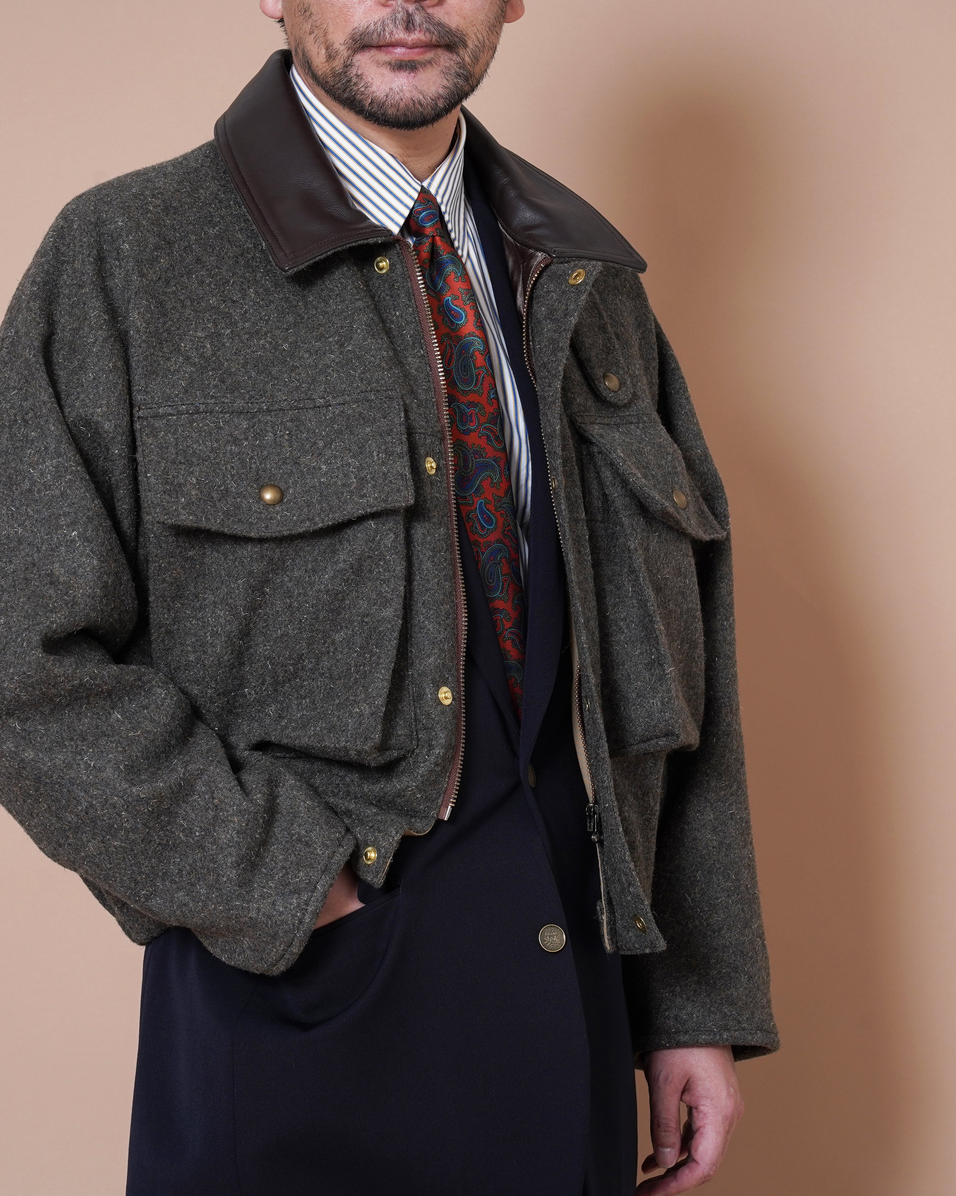 ボンビューBon Vieux カバーオールチェック大島拓身